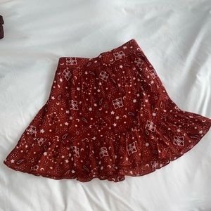 Like new aerie paisley patterned ruffle mini skirt